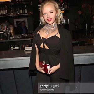 Black Bebe Jumpsuit with chest tie